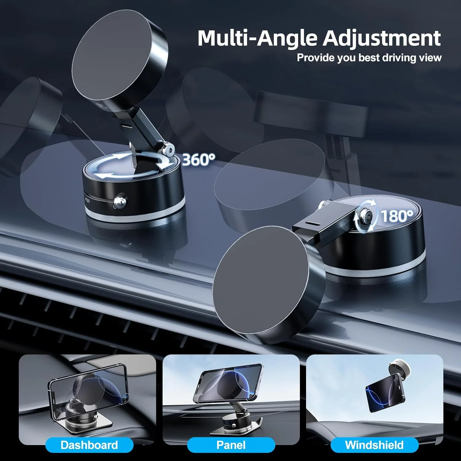 360Β° Magnetic Vacuum Phone Holder
